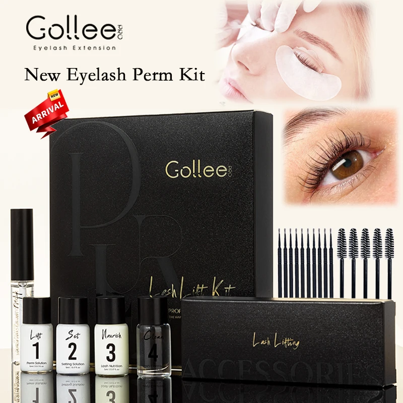 New Gollee Lash Lift Kit Treatment No Harm Eyelash Enhancer Eyelash Perm Set Lasting 4-6 Week Fixation Lash Curling Makeup