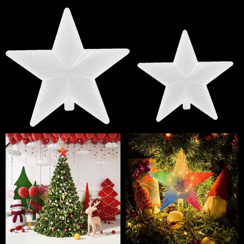 

Christmas Tree Topper Star Resin Molds Silicone Tree Topper Holder Christmas Decorations Molds for Resin Casting Xmas Gift