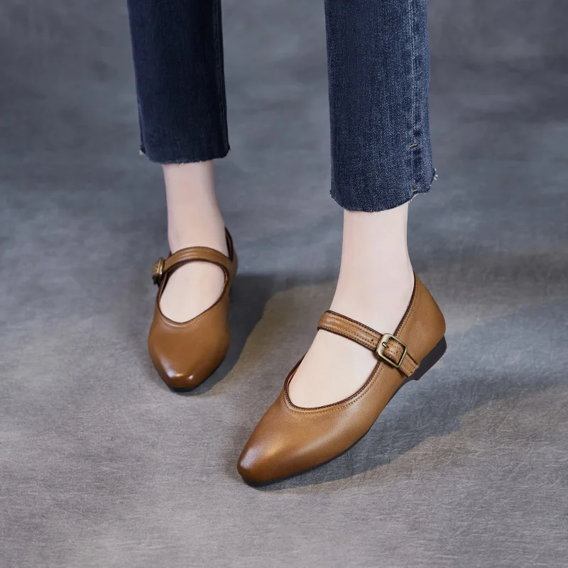 Лоферы DRKANOL женские туфли на плоской подошве удобная обувь мягкой из натуральной