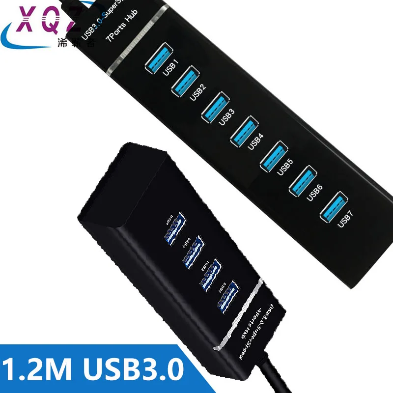 

1,2 м USB3.0hub 4 порта USB док-станция 1/4 usb-хаб 1,2 метра черный 7 портов/4 порта