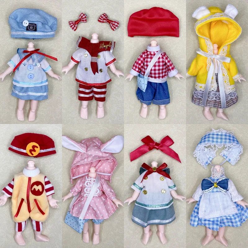 

16-17 Cm Doll Ob11 Doll Clothes 1/8 Bjd Dress Up Skirt Suit Accessories