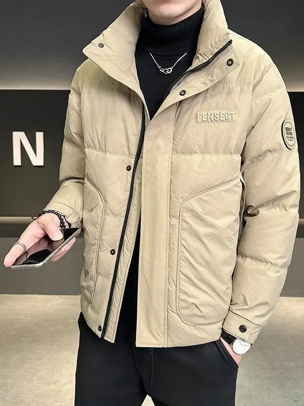 Men's Down jacket Winter 2024 New Fashion Brand Stand Collar Handsome Youth All-Match Cold-Proof White Duck Down Winter cloth...