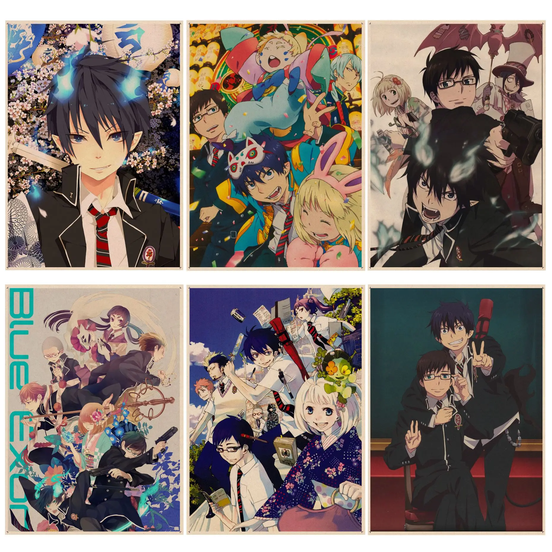 

Blue Exorcist Art Poster Kraft Paper Vintage Poster Wall Art Painting Study Wall Decor