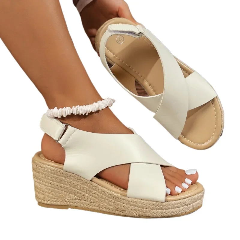 Женские туфли Новинка лета 2024 Модные женские сандалии с открытым носком на