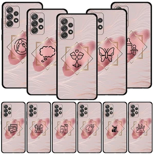 Phone Case For Samsung A12 A51 A41 A23 for Galaxy A52 A32 A21s A71 A31 A02s A72 A03s A22 A53 Coque Girl pink rose gold princess