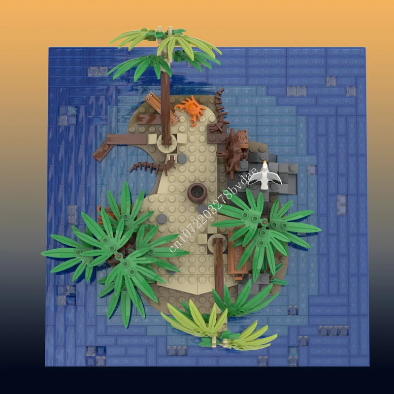 417 шт. пустынный пиратский остров MOC креативная модель уличного вида строительная