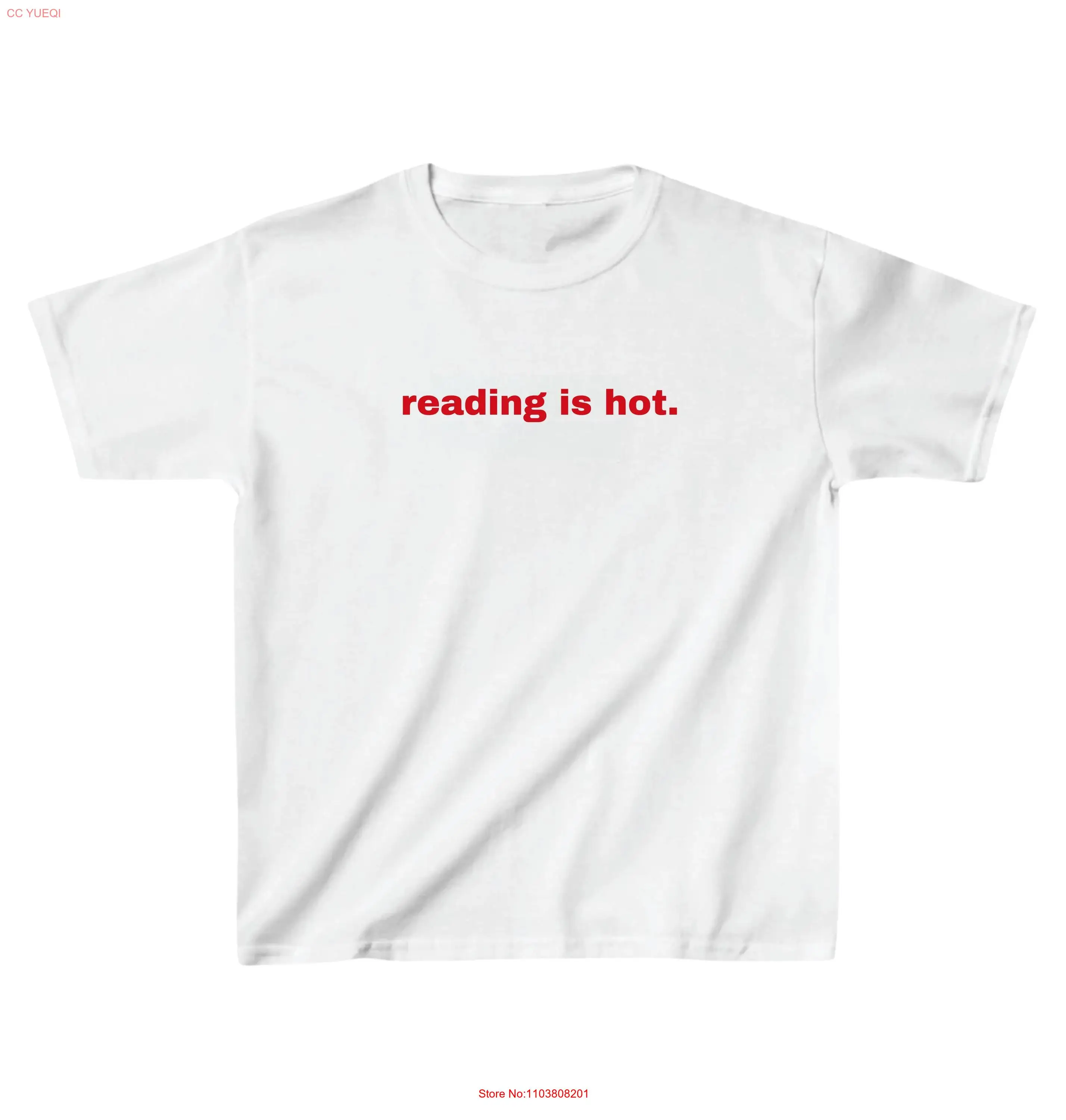 Reading Is Hot Baby T Shirt Trendy Crop Top Book Lover Cute Literary Fashion Trending Y2K tee Stylish Bookworm Apparel |