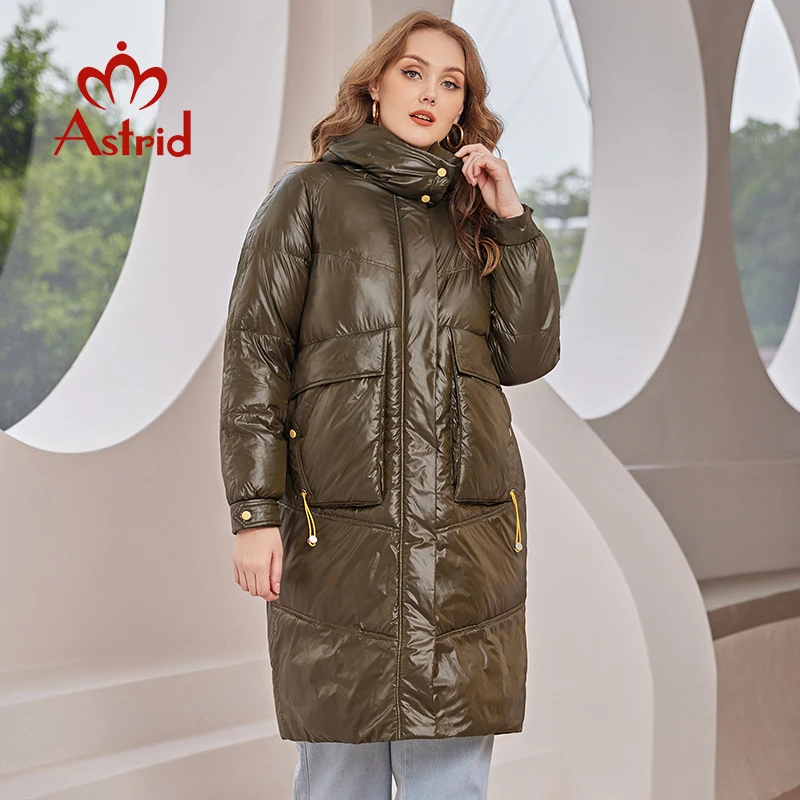  Astrid Winter Jacket Women 2022 Casual Oversize Coat Long Fashion Stitching Hooded Thick Warm Women's Parka Female Clothing