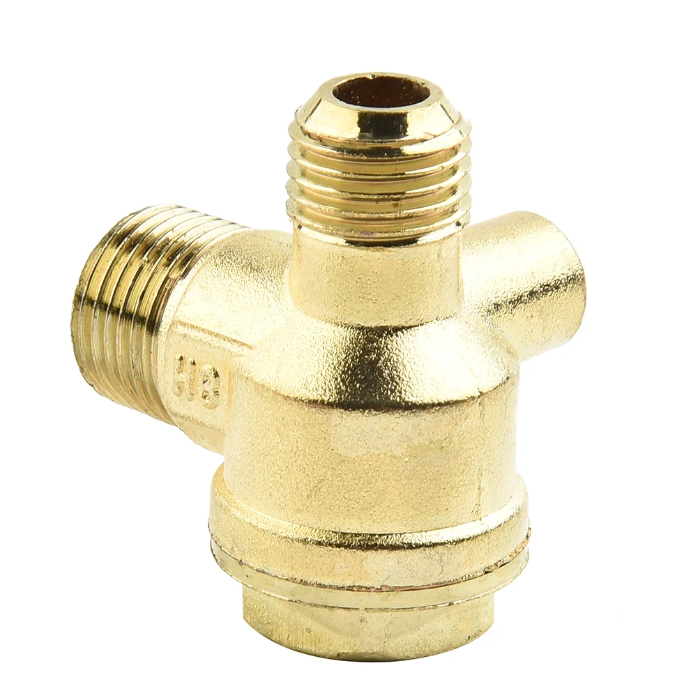 

Tool Check Valve 14mm 3 Port Check Valve For Air Compressor Gold Male Thread Connector Tool Piston Pump Durable