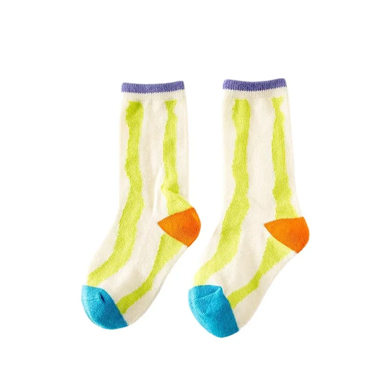 Children's cotton socks for autumn and winter kids socks Baby stockings japanese fashion Unisex Socks  Print Middle Tube cute