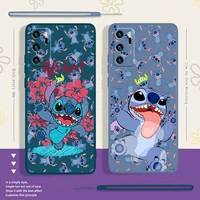 cartoon lilo stitch for huawei p 50 40 30 20 smart 2021 2019 lite pro plus liquid rope silicone soft phone case cover