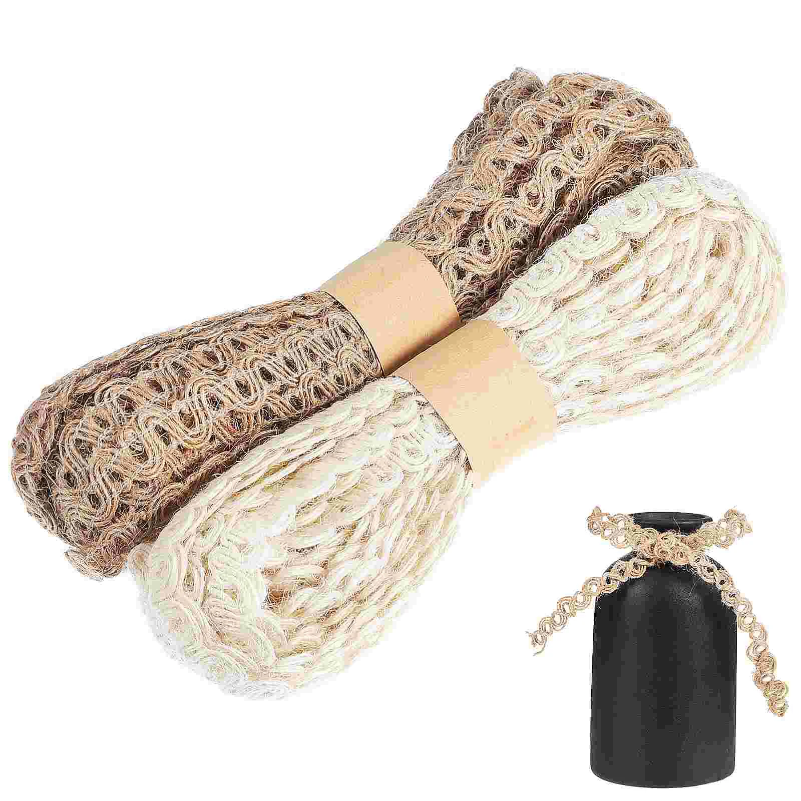 2 рулона украшение для букета веревка мешковина кружевная лента подарочные ленты