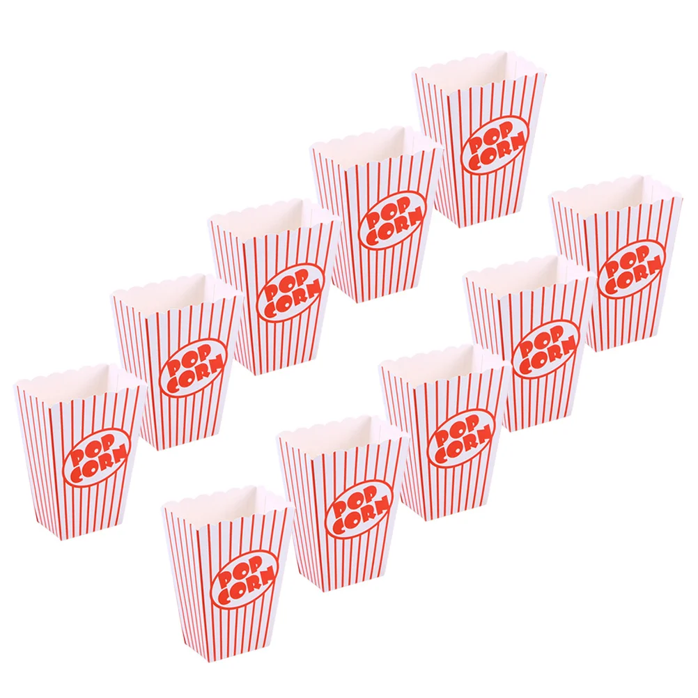 

10 pcs Popcorn Boxes Snack Packing Box Paper Candy Containers Paper Candy Box Party Popcorn Boxes Paper Basket