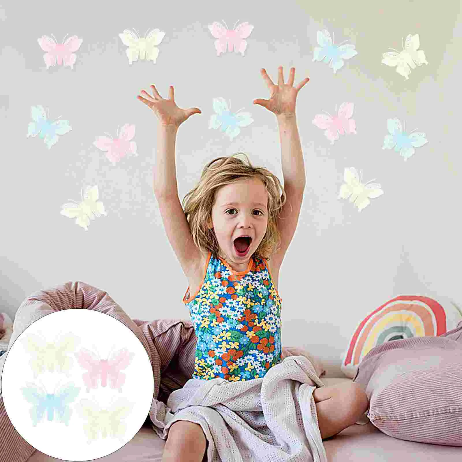 

Sticker Butterflies Glow Wall Stickers Luminous Room Glowingthe Dark 3D Muralceiling Kids Nursery Removable Decal Lovely