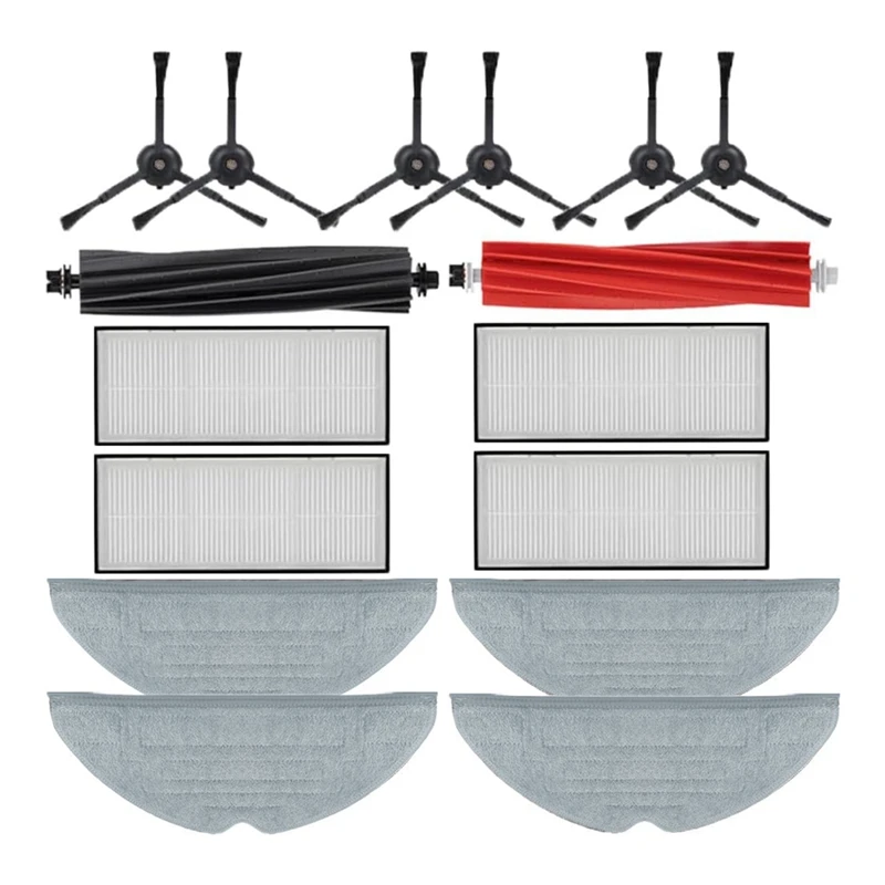 

Vacuum Cleaner Double Main Brushes Parts HEPA Filter, Side Brushes, Replacement For Roborock S8/S8+/S8 Plus Robot