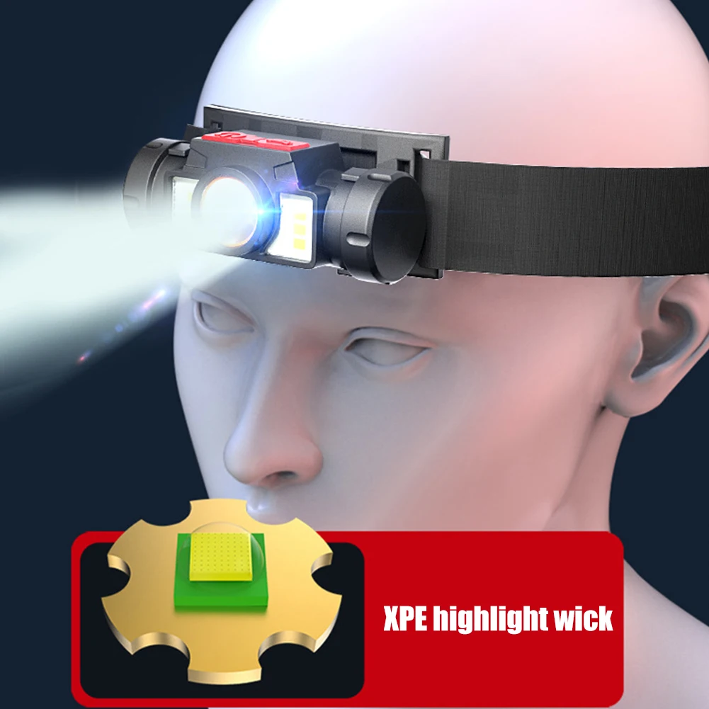 

Налобный фонарь XPE, светодиодный, аккумуляторный, с зарядкой от USB