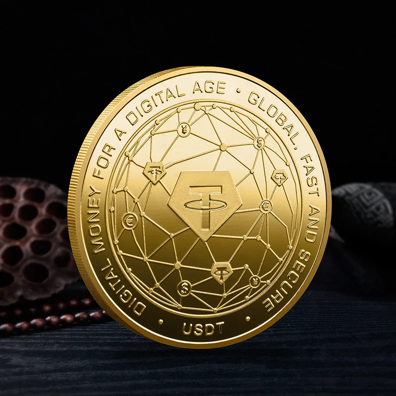 USDT крипто-монета физические криптовалюты монеты позолоченные Сувениры и подарки