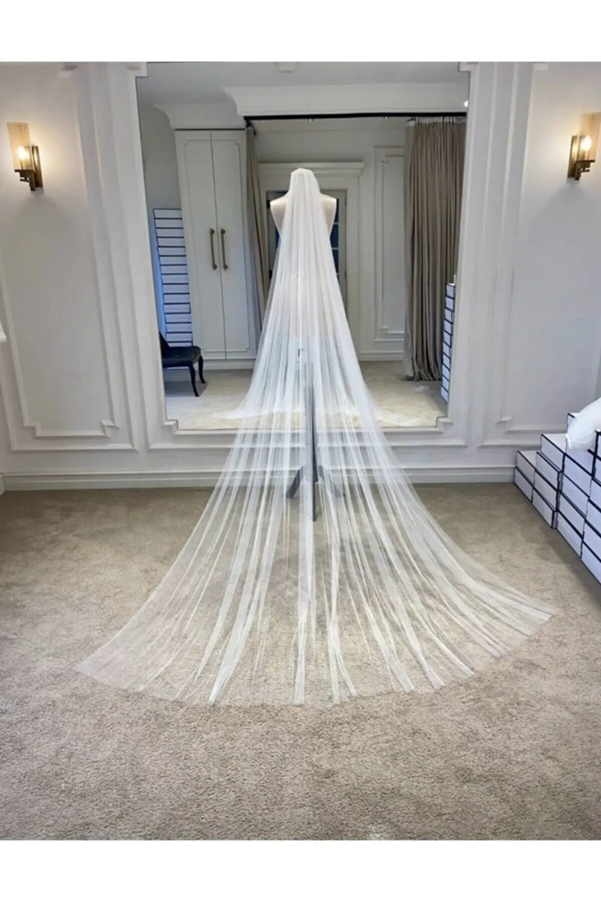 

2022 new Off White 2,5 Meters Single Fold Scalloped Bridal Veil Long Veil Cathedral Veil Wedding Bridal Accessory Marriage