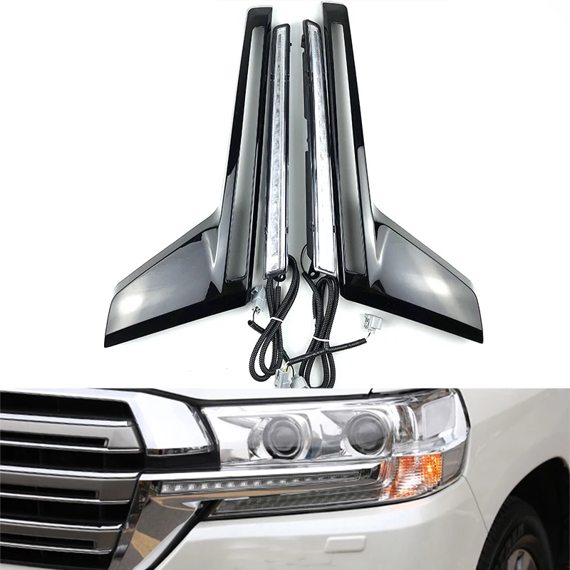 

LED Mirror Indicator Chrome Black Fit Land Cruiser Prado LC200 2016 -2019 Turn Signal Lights