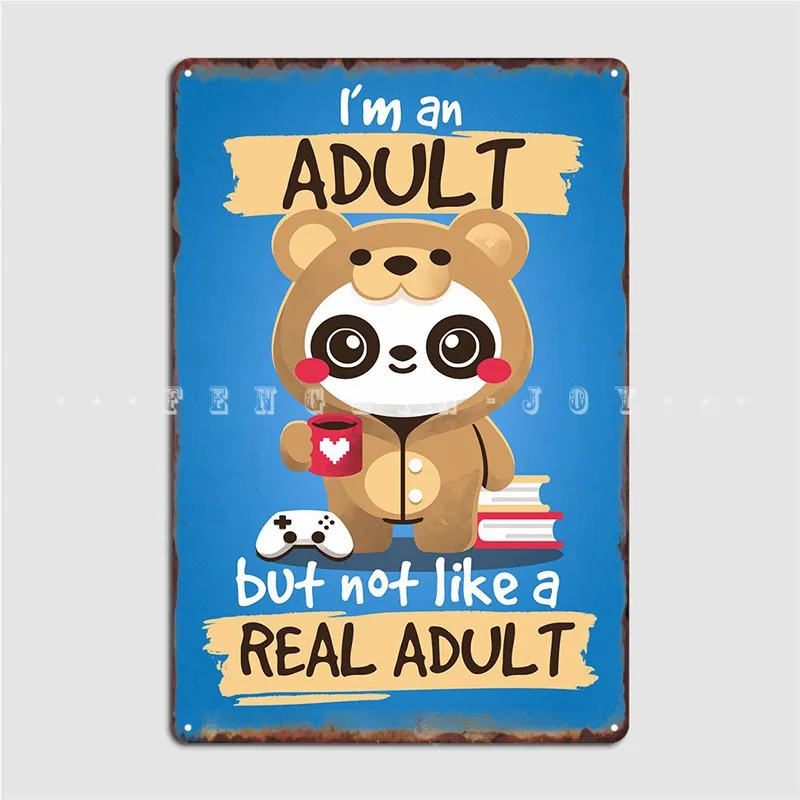 

Adult Panda Bear Poster Metal Plaque Customize Cinema Living Room Painting Décor Mural Tin Sign Posters