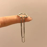 modern jewelry 1 pc metal earrings 2022 new trend hot selling silvery plating tassel ear clip for women party gifts