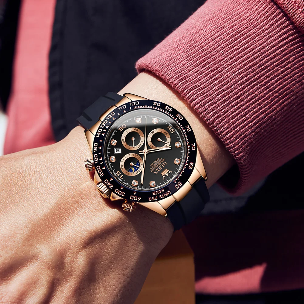 Quartz Man Watches Waterproof Luminous Top Brand Watch for Men Date Chronograph Sport Wristwatch 3