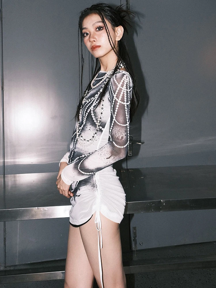 Женская футболка с принтом Bolopi длинным рукавом и графическим одежда Y2K 2023