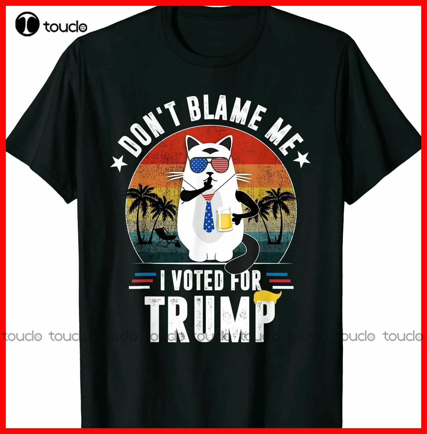 Новые футболки Don't Blame Me I Voted For Trump винтажные с забавным котом хлопковая