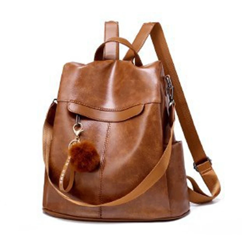 

Women Vintage Leather Backpacks Women Backpack For Teenager Girls School Bag Female Lady Large Capacity Outdoor Travel Bags