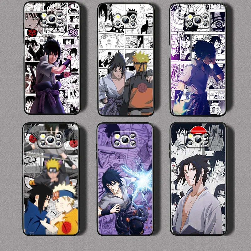 

Uchiha Sasuke Naruto For Xiaomi Civi Mi Poco X3 NFC F3 GT M4 M3 M2 X2 F2 Pro C3 F1 Silicone Shell Capa Black Phone Case