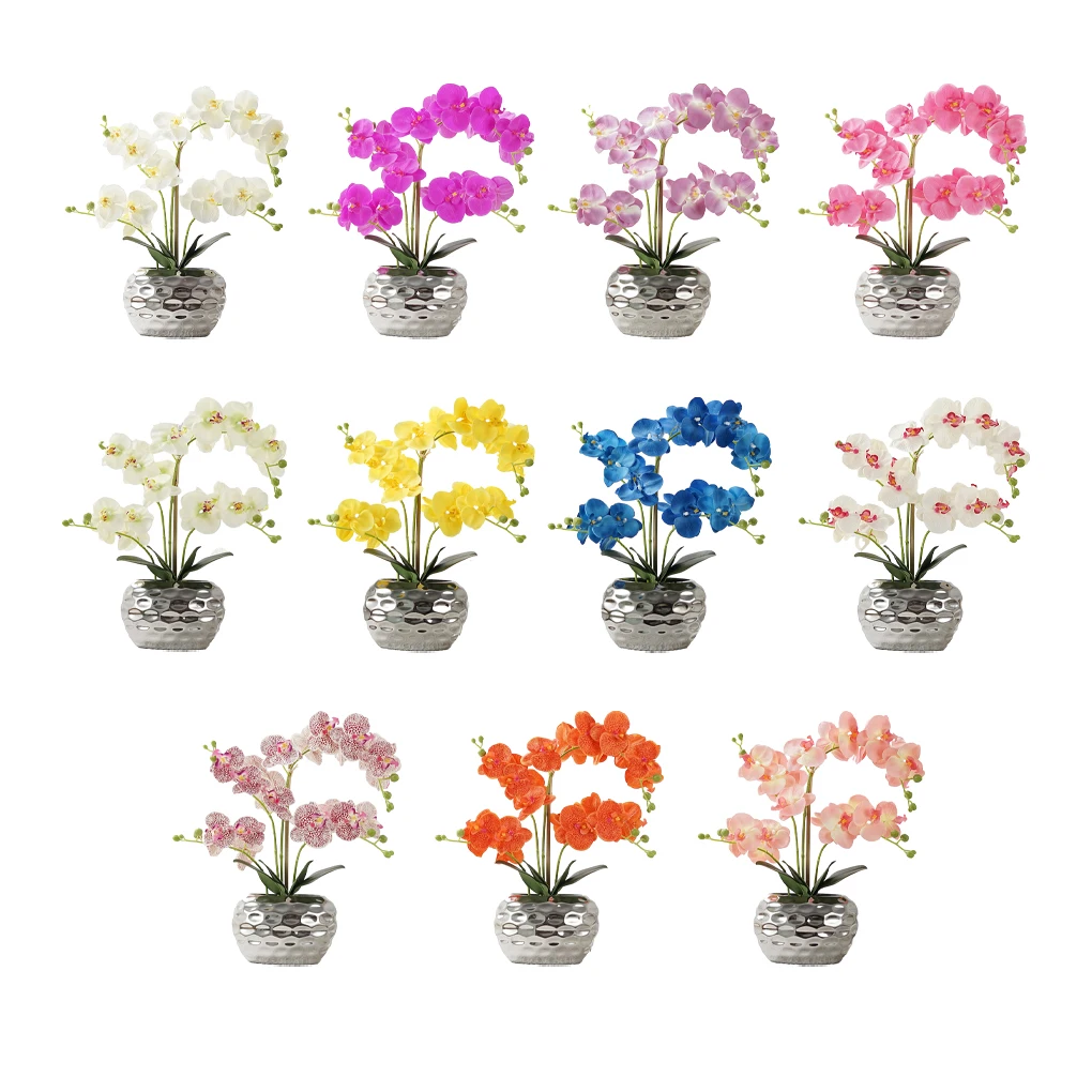 

Faux Orchid In Pot - Low Maintenance Wide Application Long-lasting Durability Fake Flower Elegant