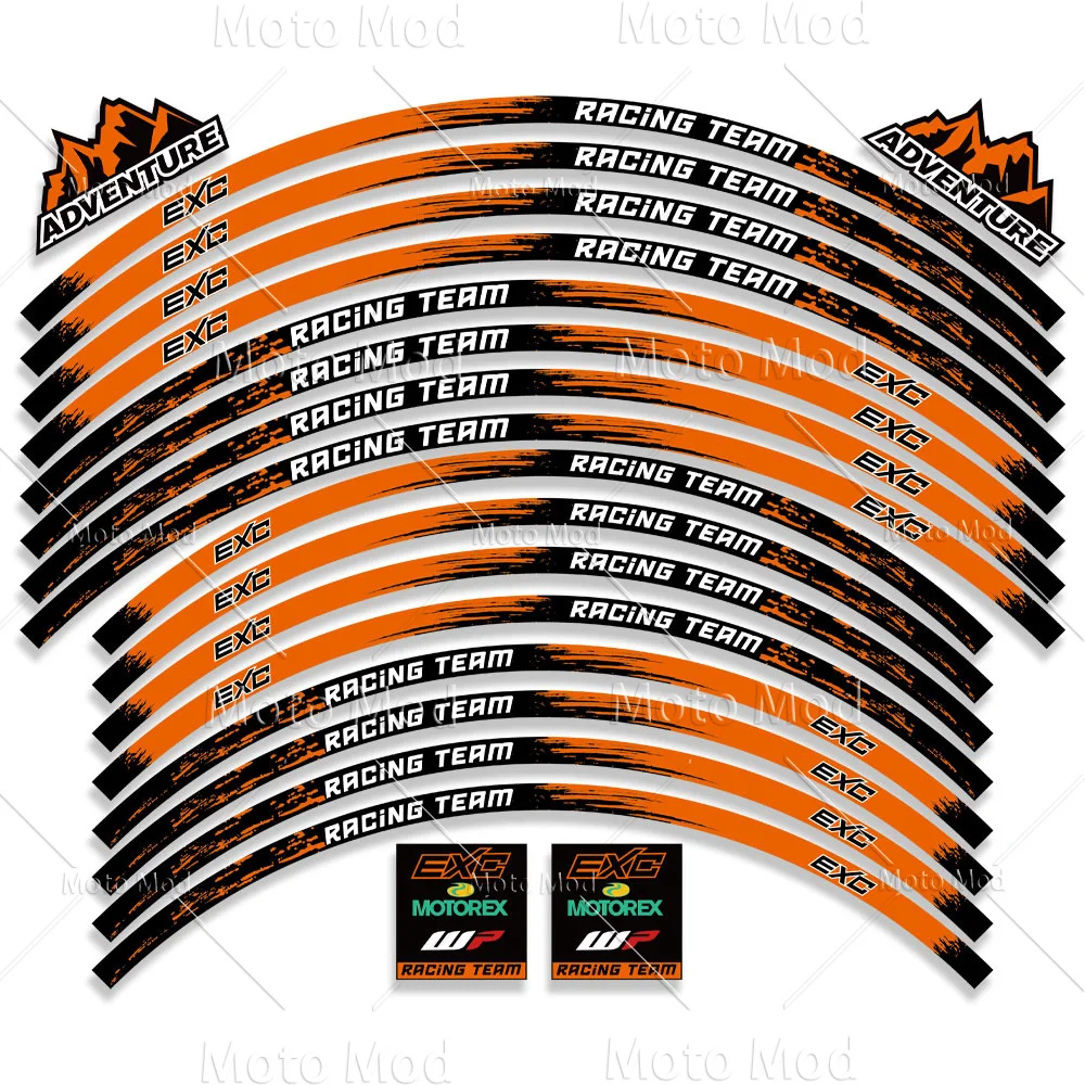 

Наклейка на колесо EXC, светоотражающие наклейки на обод мотоцикла, полосатая лента для KTM 125 200 250 300 350 400 450 500 525 530 EXC-F