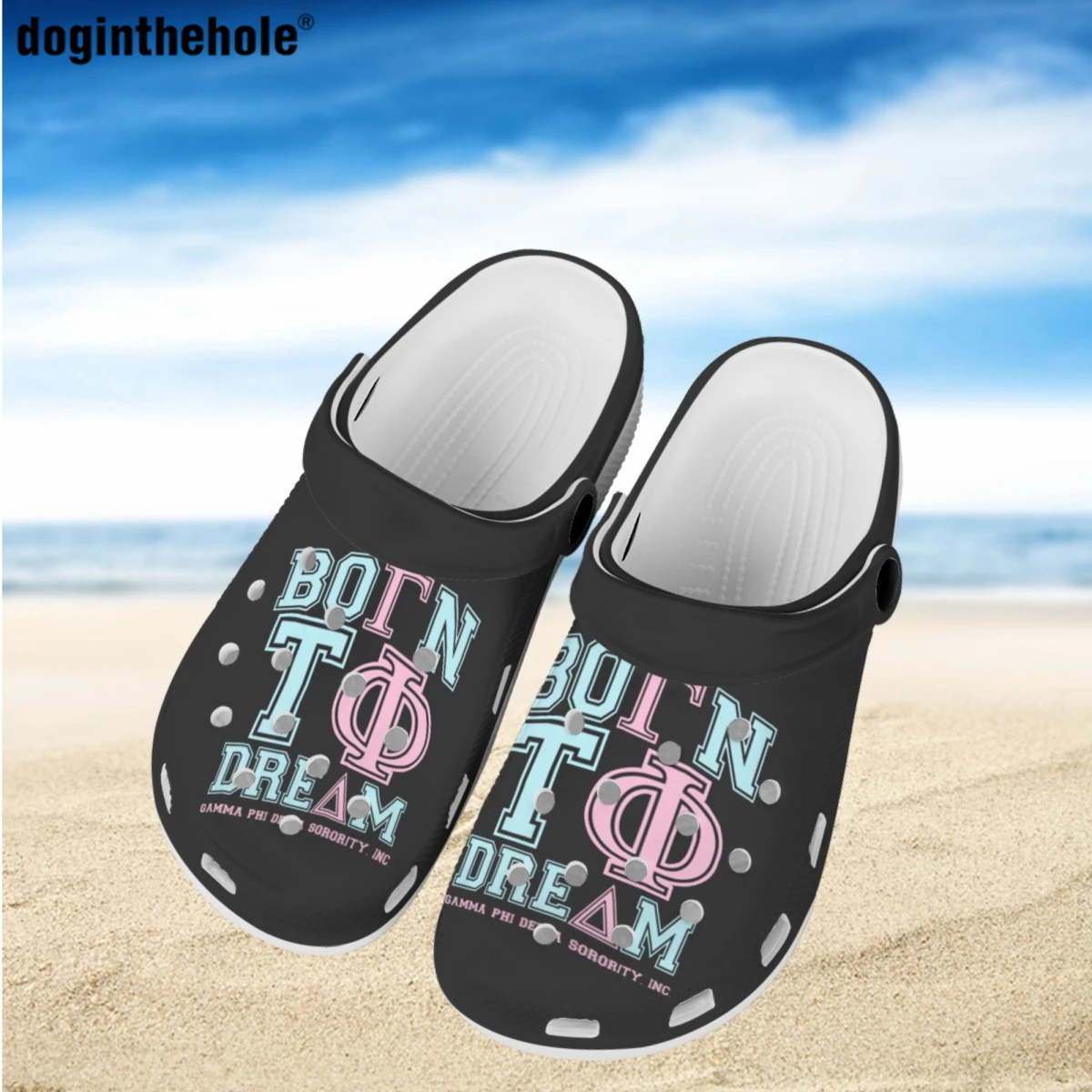 

Doginthehole Летние Удобные сабо для женщин уличные пляжные тапочки новые сандалии Gamma Phi Delta Sorority легкие садовые Сабо