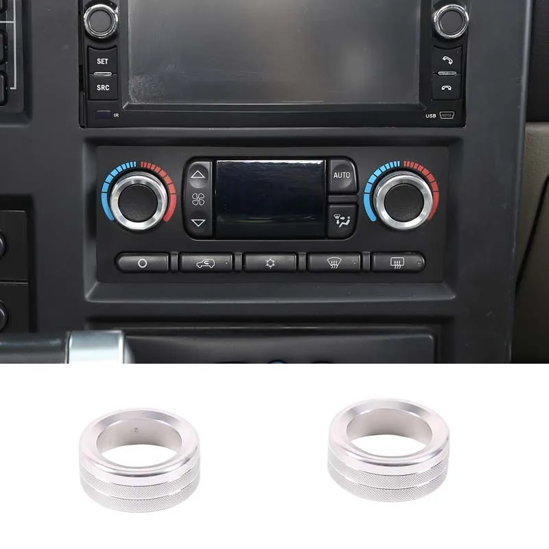 

Для 2003-2007 Hummer H2 Алюминиевый сплав красный/серебристый переключатель кондиционера автомобиля регулировочная ручка кольцо крышка наклейка автозапчасти