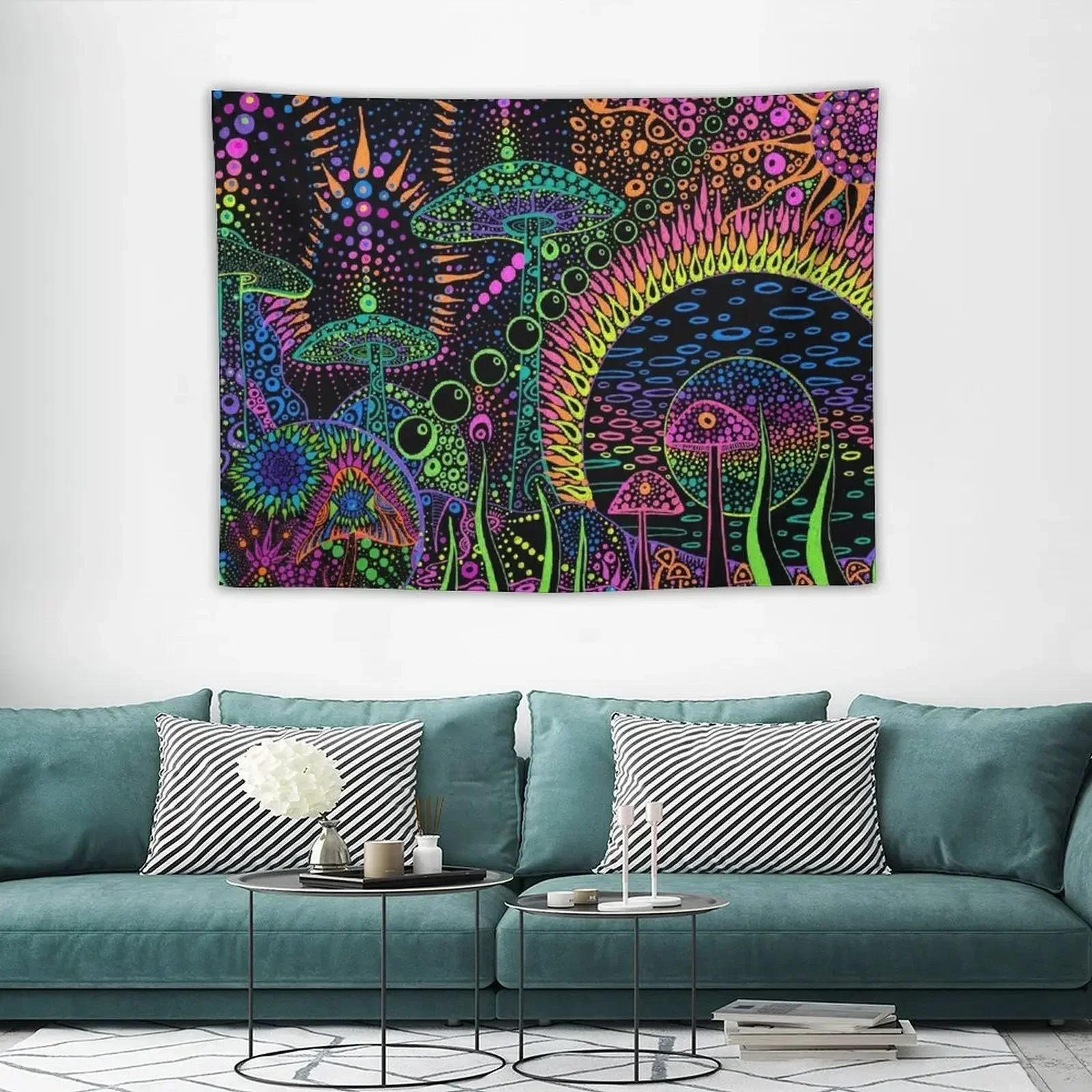 Гобелен с грибами и пейзажем эстетический декор для комнаты на стене украшения
