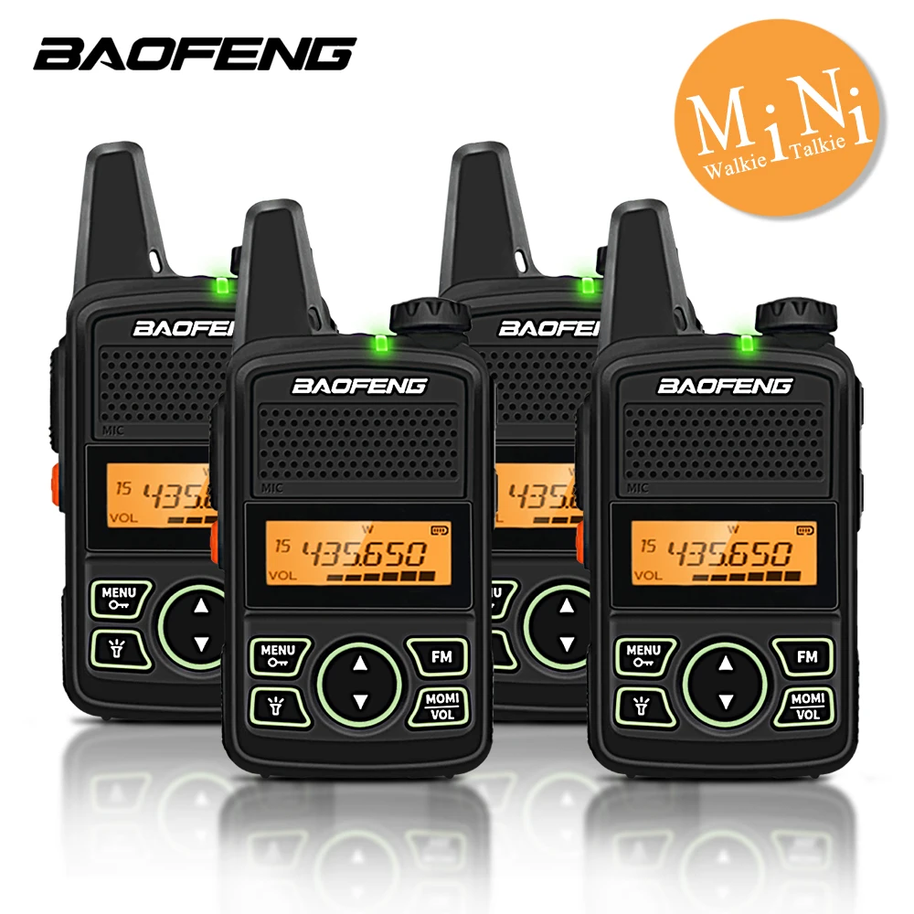 1/2/3/4PCS Baofeng BF-T1 Mini Portable Two Way Radio BFT1 UHF 400-470MHz 20CH Ham FM Transceiver Walkie Talkie with Earpiece