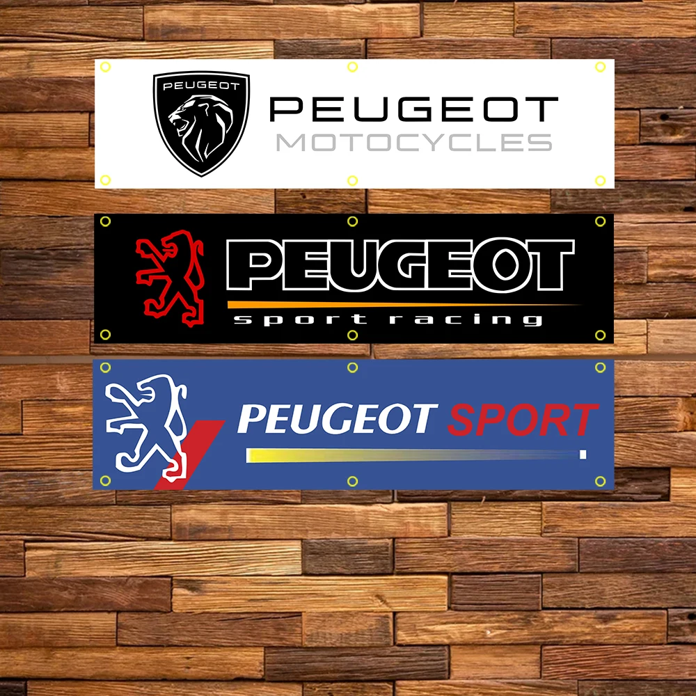 WinBanner 2x8 футов Peugeots спортивный автомобиль гоночный флаг полиэстер печатный