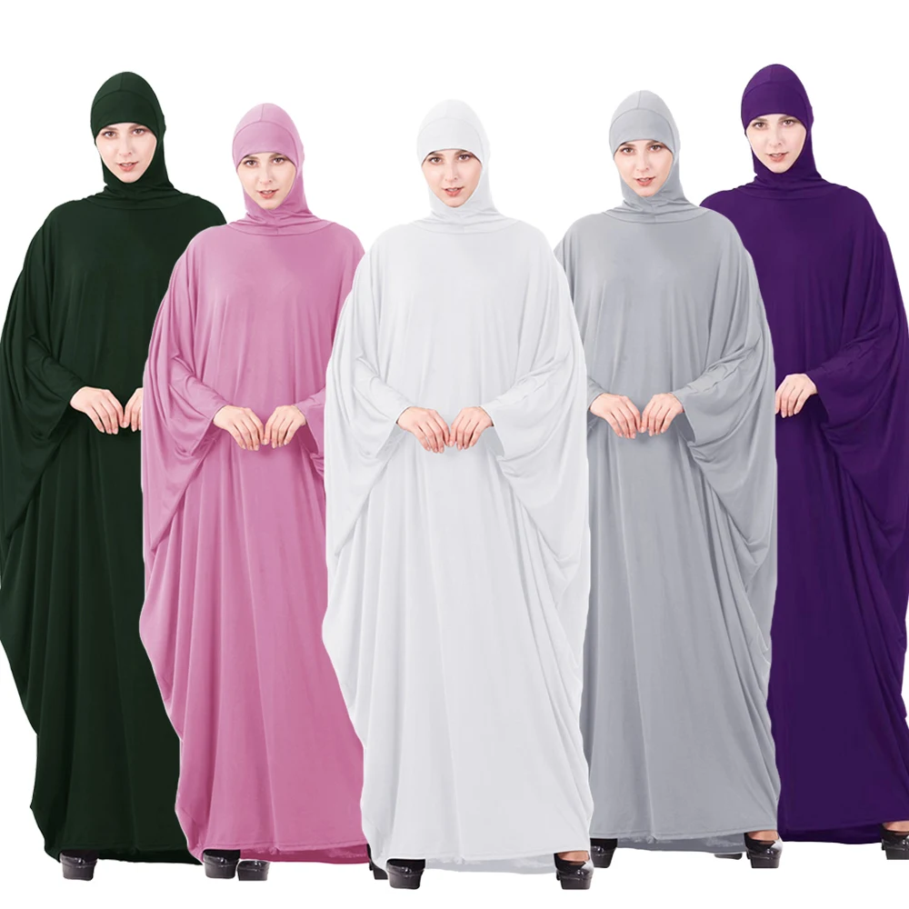 

Hooded Abaya Muslim Women Prayer Garment Hijab Dress Arabic Robe Overhead Kaftan Khimar Jilbab Eid Ramadan Gown Islamic Clothes