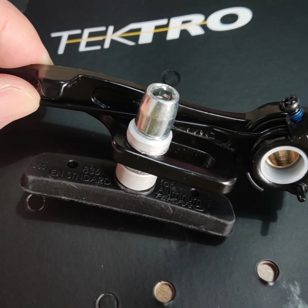 Фото TEKTRO Mini-V RX1 BMX штангенциркуль из алюминиевого сплава боковой Тяговый тормоз велосипедный зажим длина руки 80 мм с 836,12 Тормозная обувь №5