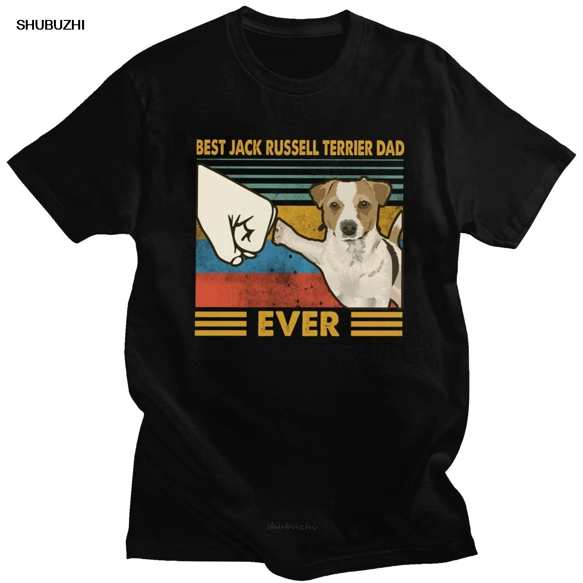 

Retro Best Jack Russell Terrier Dad Ever T Shirt for Men Short Sleeve Dog Lover Summer T-shirt Soft Cotton Tee Merchandise Gift