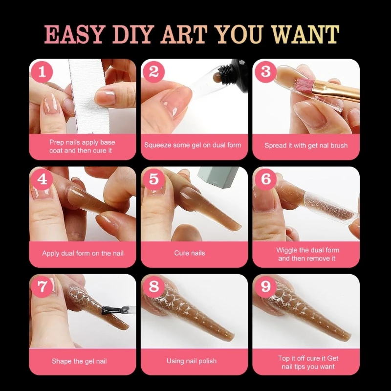 10 в 1 Наращивание накладных ногтей со змеиным узором Нажмите на ногти Полное