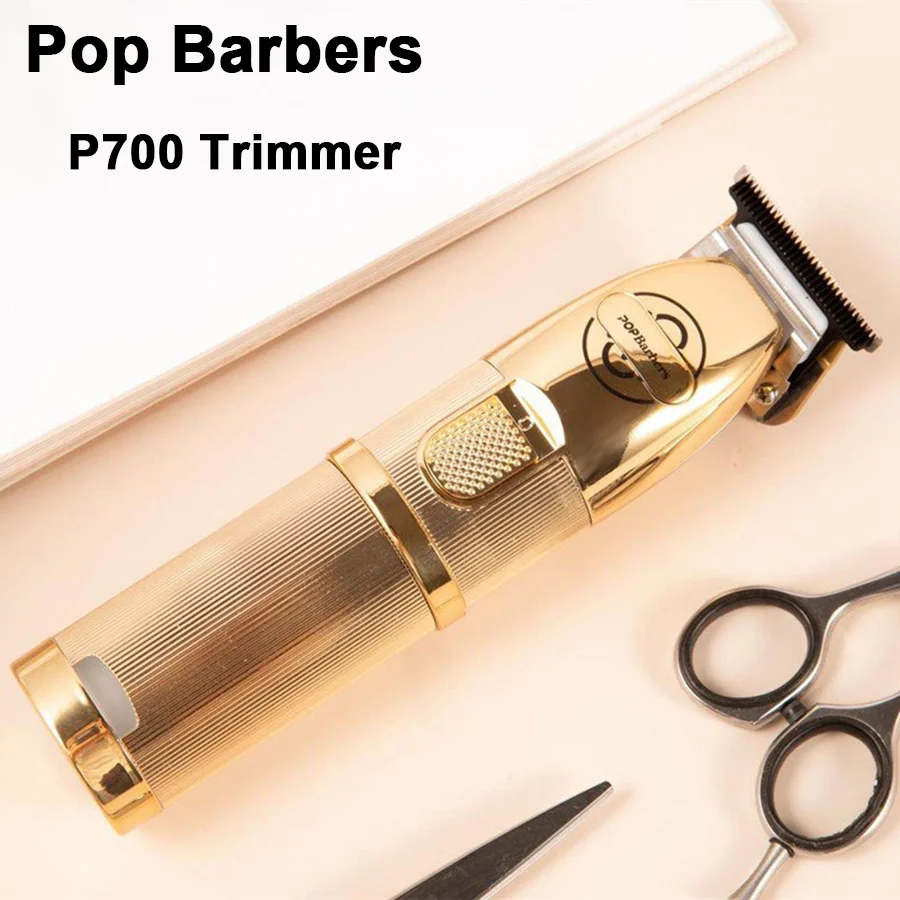 

2023 Professional Haircut Pop Barbers P700 Trimmer Oil Head Electric Hair Clippers Golden Carving Scissors Electric Shaver