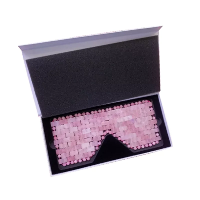 

Маска для глаз из розового кварца и нефрита, массажер для глаз с аметистом и натуральным камнем, маска для сна с авантюрином, подарок для рас...