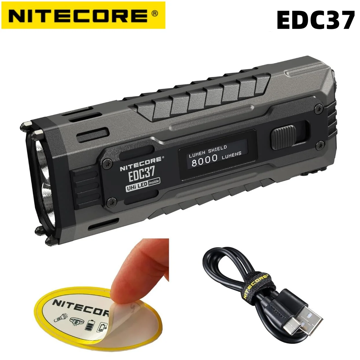 NITECORE EDC37 Фонарики 8000LM USB-C Перезаряжаемый фонарик с