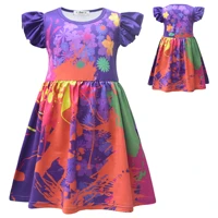 summer girls encanto mirabel isabella cartoon dress flying sleeve flower clothes fashion gifts for kids