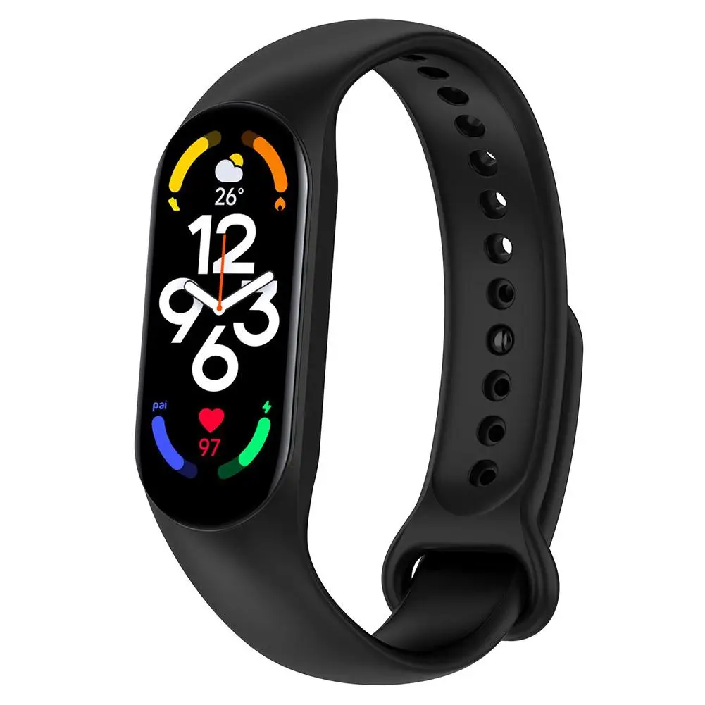 

Soft Rubber Watch Strap Compatible For Xiaomi Mi Band 7 Belt Adjustable Size Colorful Waterproof Sports Wristband Replacement