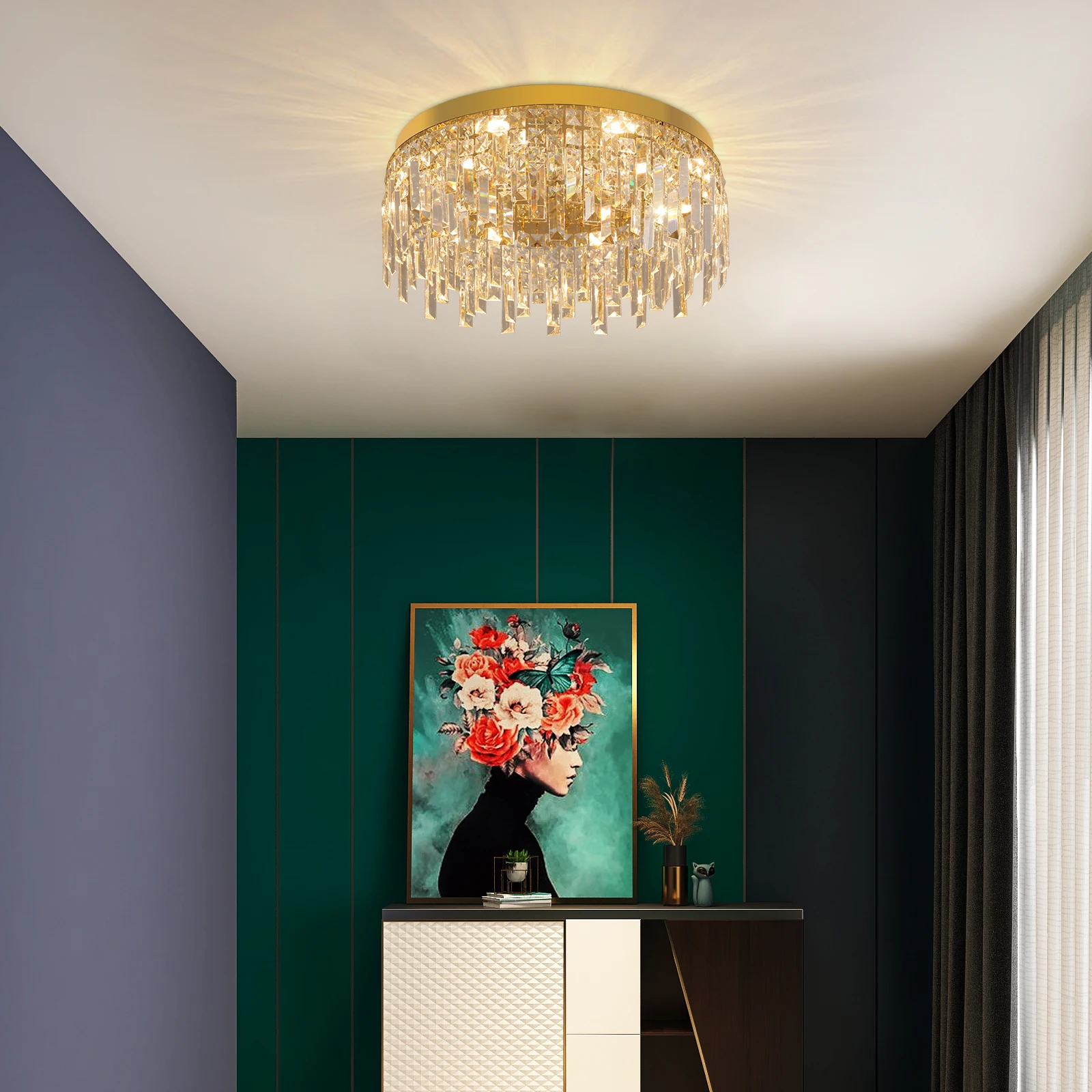 Люстра хрустальная в скандинавском стиле