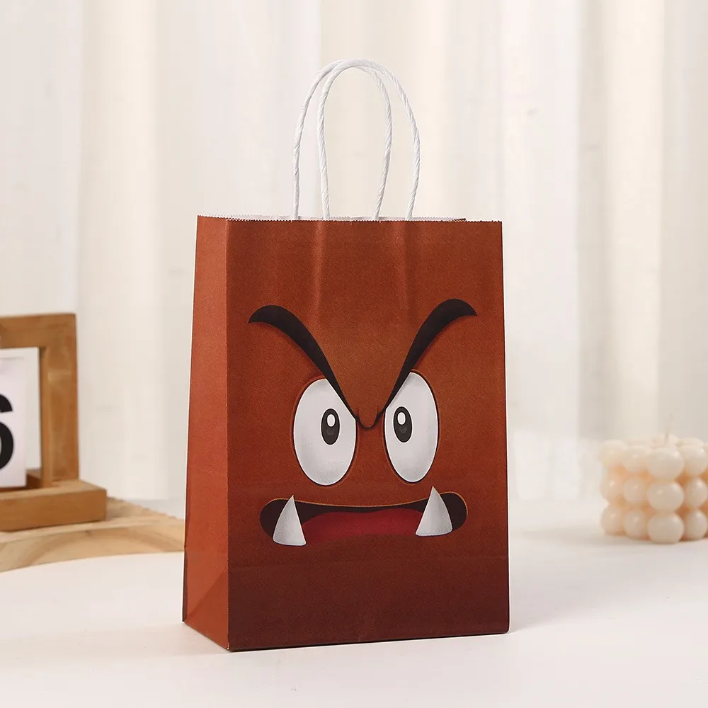 Super Mario Bros Bowser Luigi Goomba аниме фигурка крафт-бумага подарочная сумка для покупок с