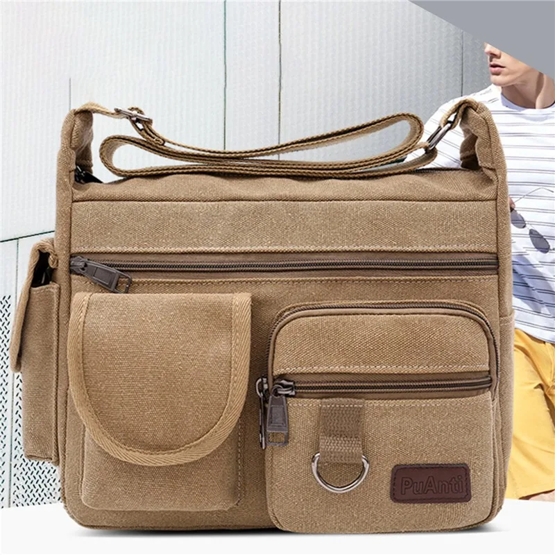 

Men Canvas Shoulder Bags Casual Tote Travel Men's Crossbody Bag Luxury Messenger Bags Fashion High Quality Handbag