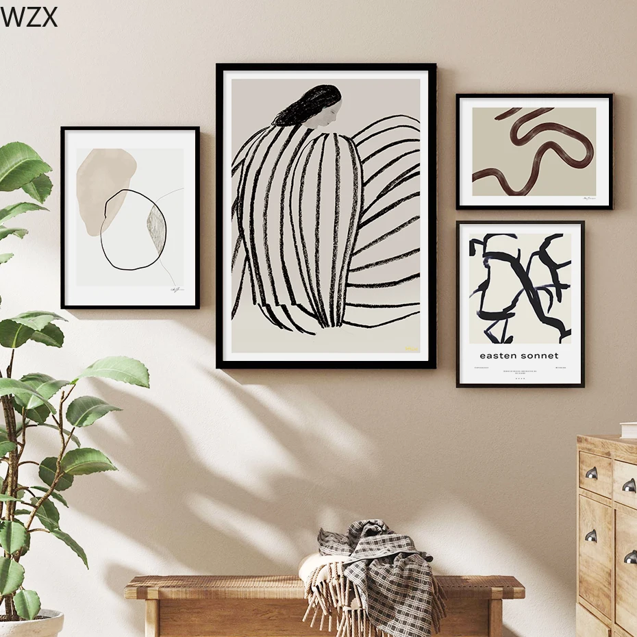 

Abstract Line Sofia Lind Easten Sonnet Canvas Painting Wall Art Print Picture for Living Room Interior Home DecorationPosters